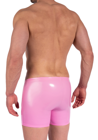 Manstore Lak Boxershort met Rits Roze M2373