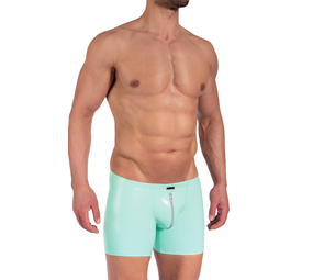 Manstore Lak Boxershort met Rits Mint M2373