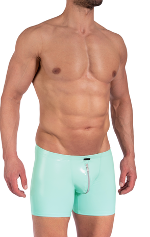Manstore Lak Boxershort met Rits Mint M2373
