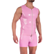 Manstore Lak Vest met Rits Roze M2373