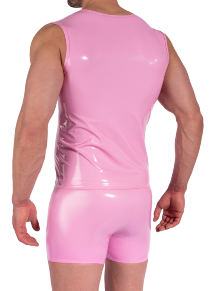 Manstore Lak Vest met Rits Roze M2373