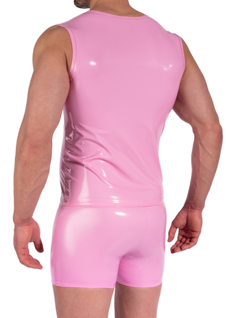 Manstore Lak Vest met Rits Roze M2373
