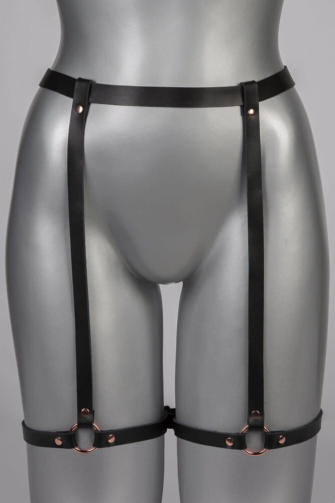 VoyeurX Leren Jarretel Insolence Rose Goud VoyeurX Leren Jarretel Insolence Rose Goud