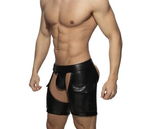 Addicted Korte Imitatie Leren Chaps Zwart ADF194