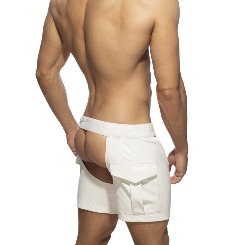 Addicted Korte Imitatie Leren Chaps Wit ADF194
