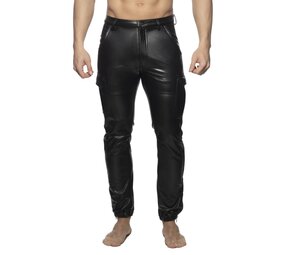 Addicted Imitatie Leren Cargo Pants Zwart ADF195