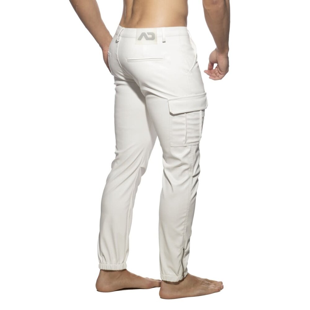 Addicted Imitatie Leren Cargo Pants Wit ADF195