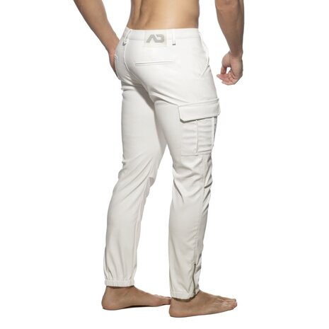 Addicted Imitatie Leren Cargo Pants Wit ADF195