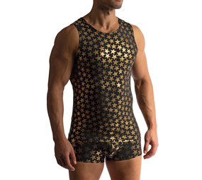Manstore Tanktop Zwart/Goud M2421 Manstore Tanktop Zwart/Goud M2421
