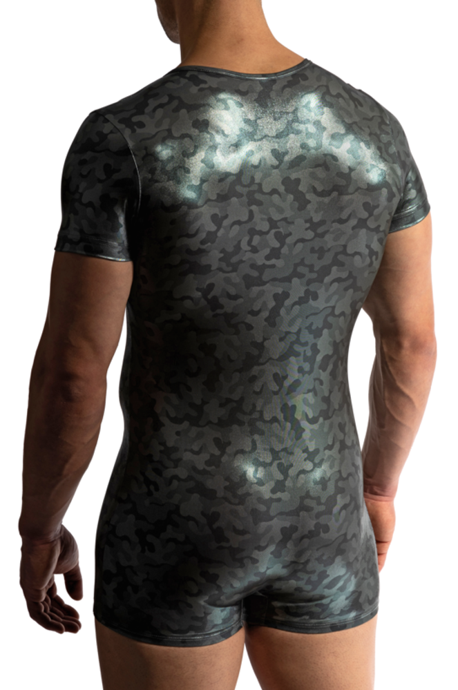 Manstore Body met Rits Metallic Groen M2414