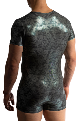 Manstore Body met Rits Metallic Groen M2414