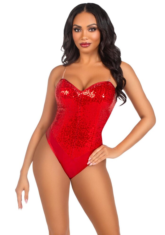 Leg Avenue Glitter Body Rood 2786