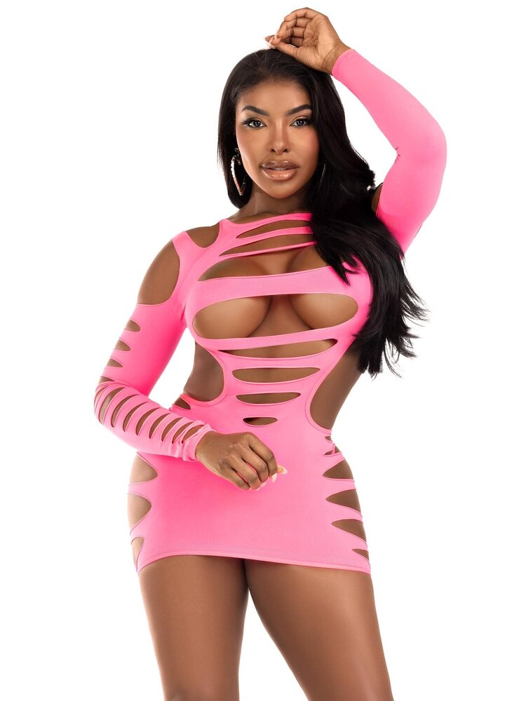 Leg Avenue Cut Out Jurk Neon Pink