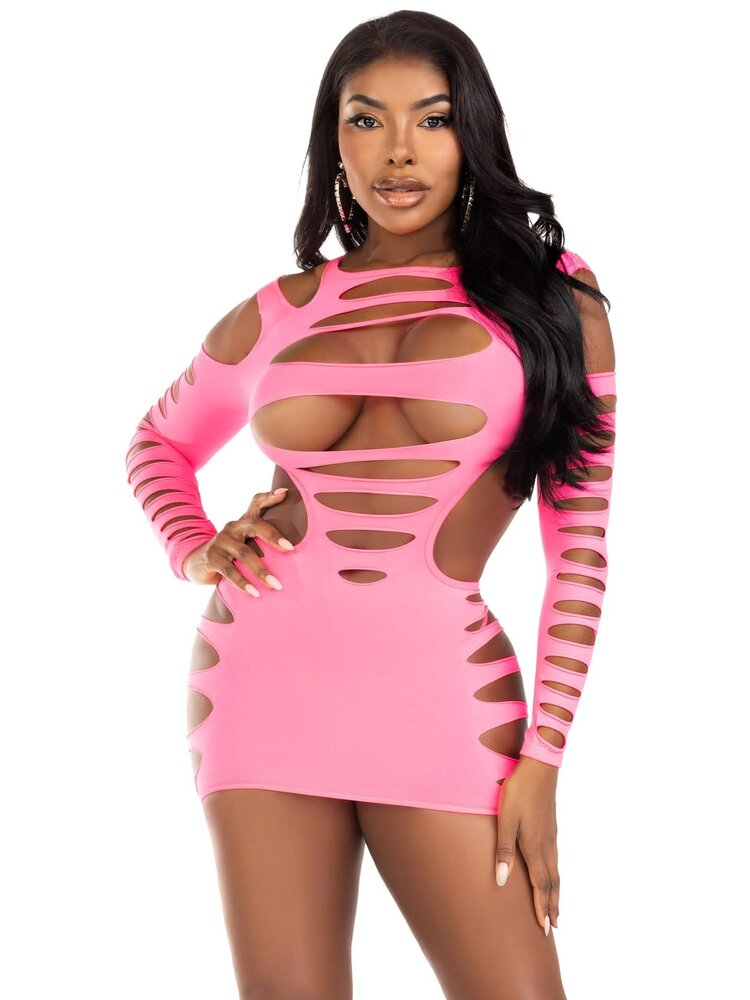 Leg Avenue Cut Out Jurk Neon Pink 87211