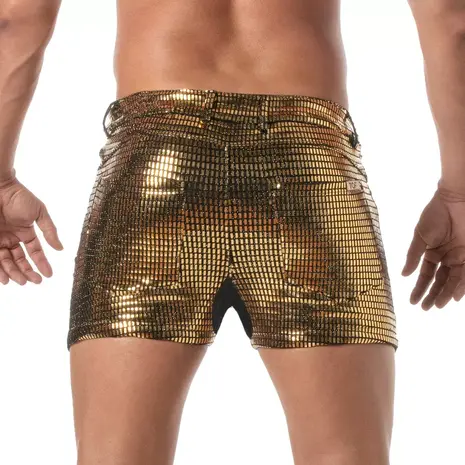 TOF Paris Glitter 5 Pocket Short Goud
