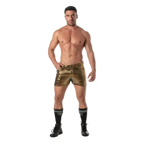 TOF Paris Glitter 5 Pocket Short Goud