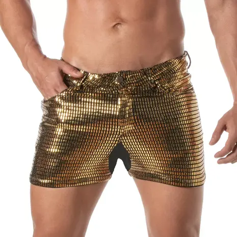 TOF Paris Glitter 5 Pocket Short Goud