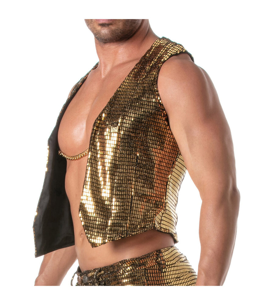 TOF Paris Glitter Chain Vest Goud TOF Paris Glitter Chain Vest Goud