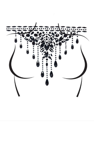 Leg Avenue Body Jewel Chocker - Zwart