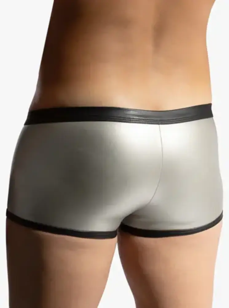 Manstore PU Leren Boxershort Zilver M2463
