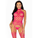 Leg Avenue Copy of Bodystocking Zwart met Hoge Hals en Halter-Suspender