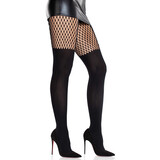 Leg Avenue Elegante Panty met Garter Look en Netdetail Leg Avenue Elegante Panty met Garter Look en Netdetail