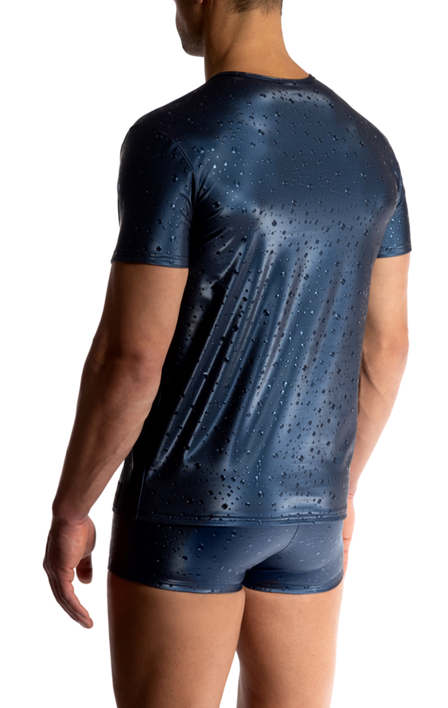 Manstore T-Shirt Blauw Waterdrops M2517 Manstore T-Shirt Blauw Waterdrops M2517