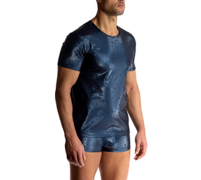 Manstore T-Shirt Blauw Waterdrops M2517 Manstore T-Shirt Blauw Waterdrops M2517