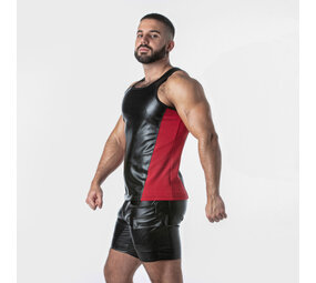 Locker Gear Imitatie Leren Tanktop Puncholes Rood