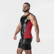 Locker Gear Imitatie Leren Tanktop Puncholes Rood