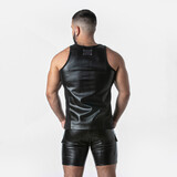 Locker Gear Imitatie Leren Tanktop Puncholes Zwart