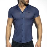 ES Collection Blouse Slim Fit Navy Blauw
