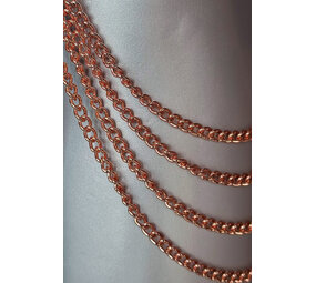 VoyeurX Leren jarretel met Rose Gouden kettingen Fascinate