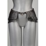 VoyeurX Rokje Fringe Geel Gouden Afwerking