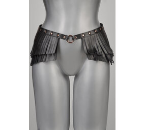 VoyeurX Rokje Fringe Geel Gouden Afwerking