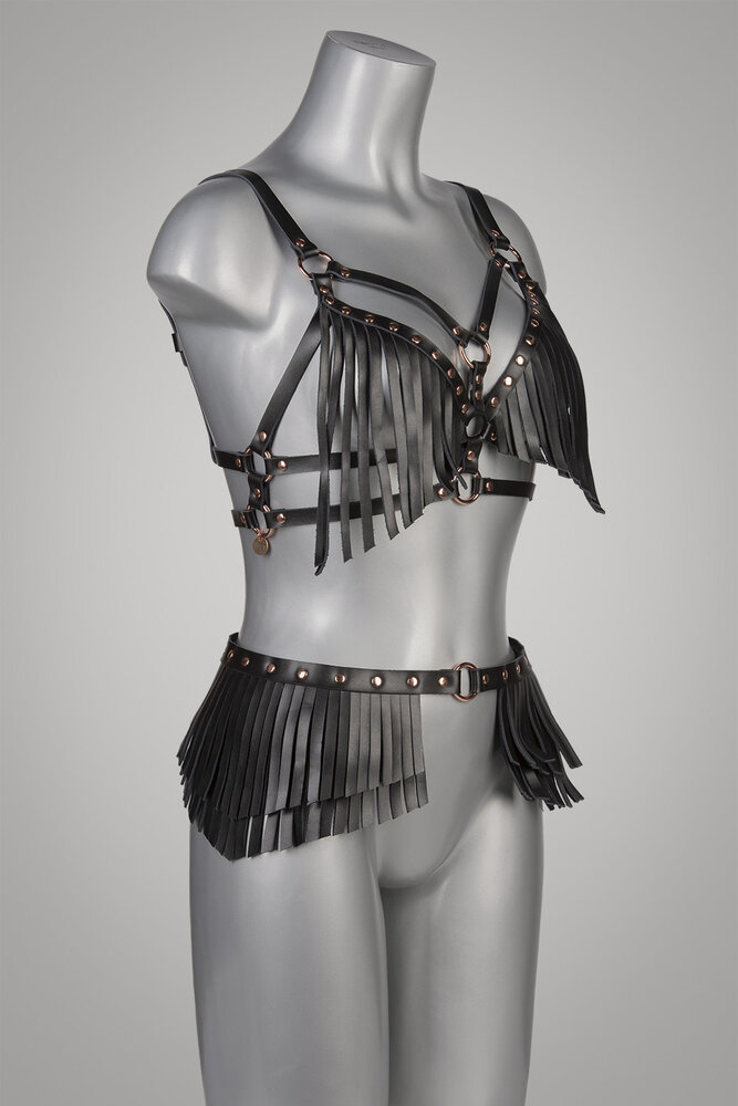 VoyeurX Rokje Fringe Rose Goud