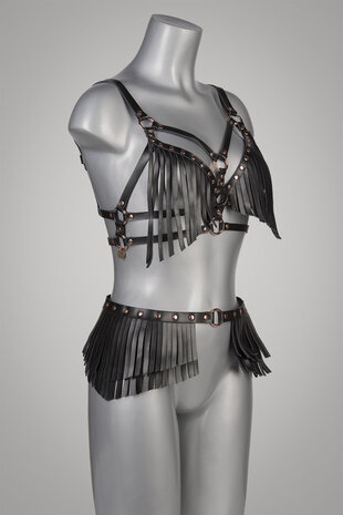 VoyeurX Rokje Fringe Rose Gouden Afwerking