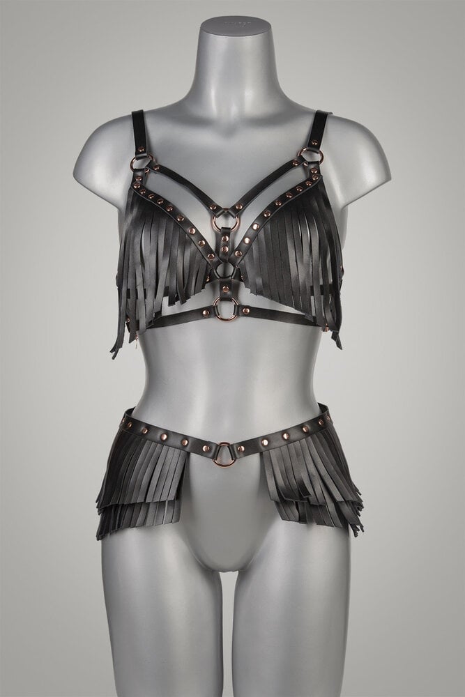 VoyeurX Rokje Fringe Rose Gouden Afwerking