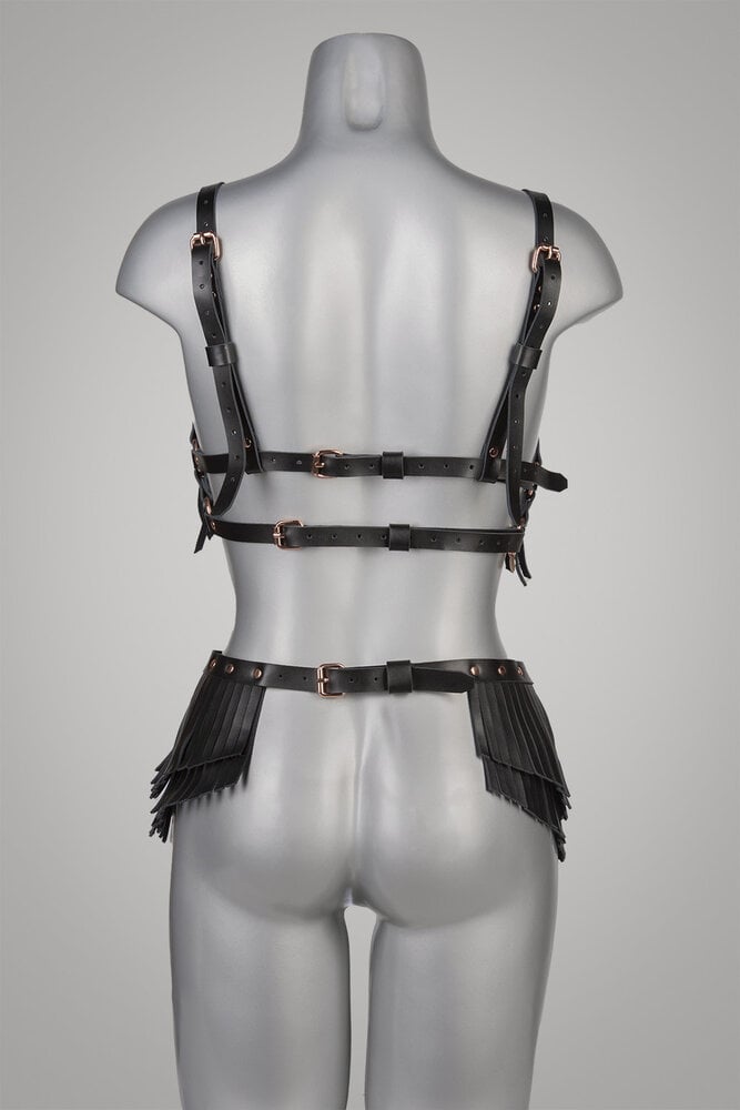 VoyeurX Rokje Fringe Rose Gouden Afwerking