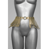 VoyeurX Rokje Fringe Goud Leer VX