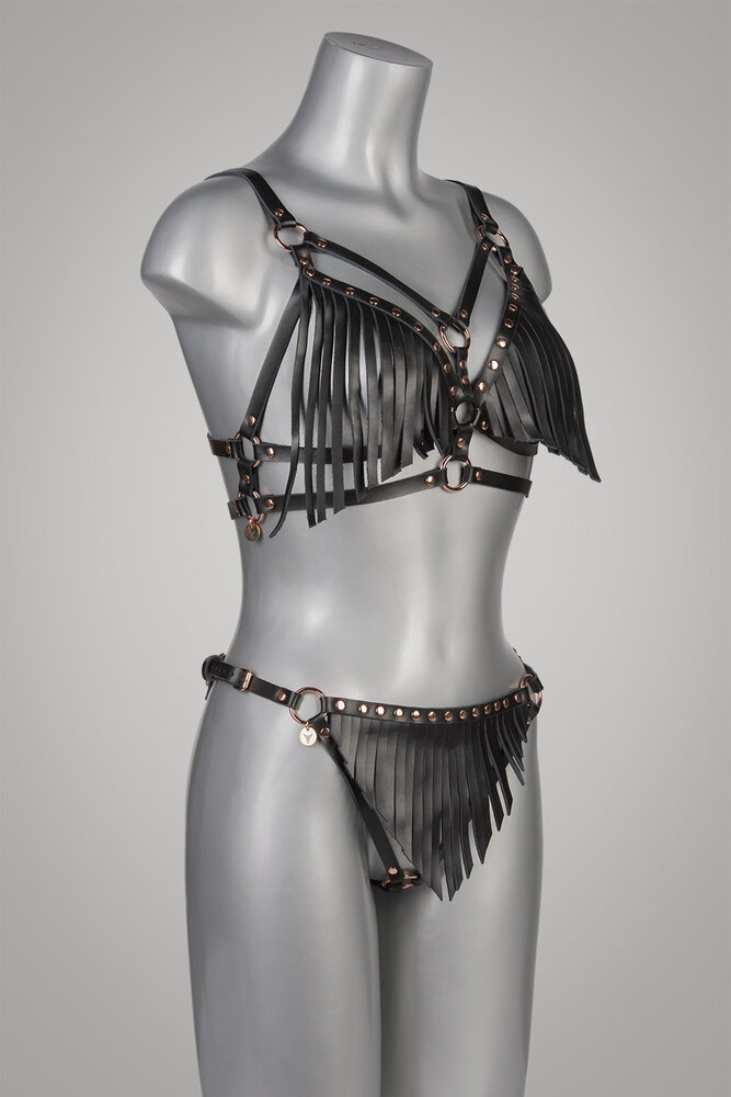 VoyeurX String Fringe Geel Gouden Afwerking