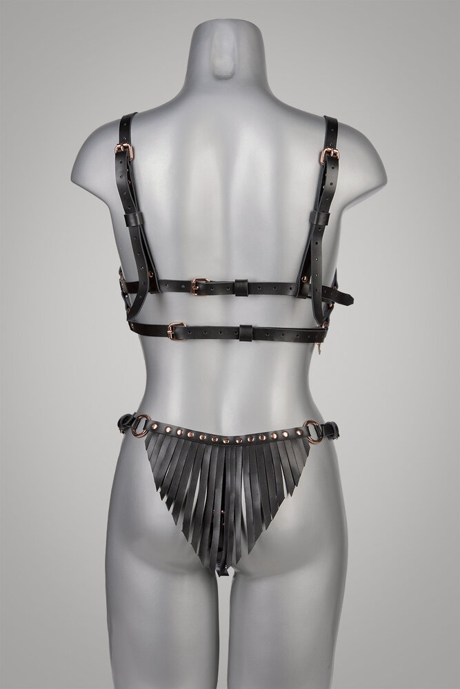 VoyeurX String Fringe Geel Gouden Afwerking