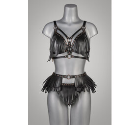 VoyeurX Harnas Fringe Rose Gouden Afwerking