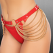 Kinky Diva Lak Riem met Kettingen Rood/Goud