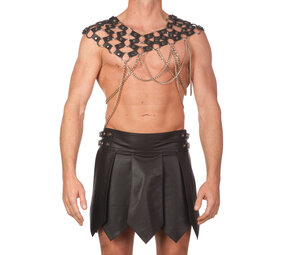 Bizonder Schouderstuk Leer en Kettingen Sch11