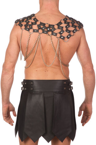 Bizonder Schouderstuk Leer en Kettingen Sch11