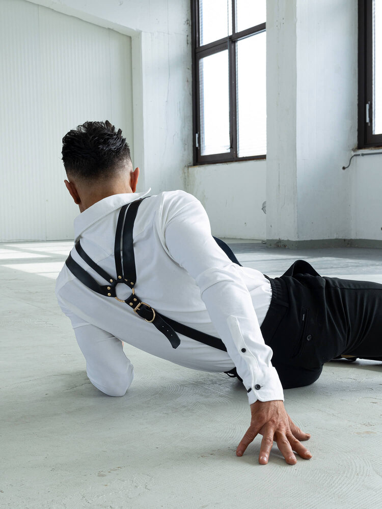 VoyeurX Leren Bretels Agron Goud