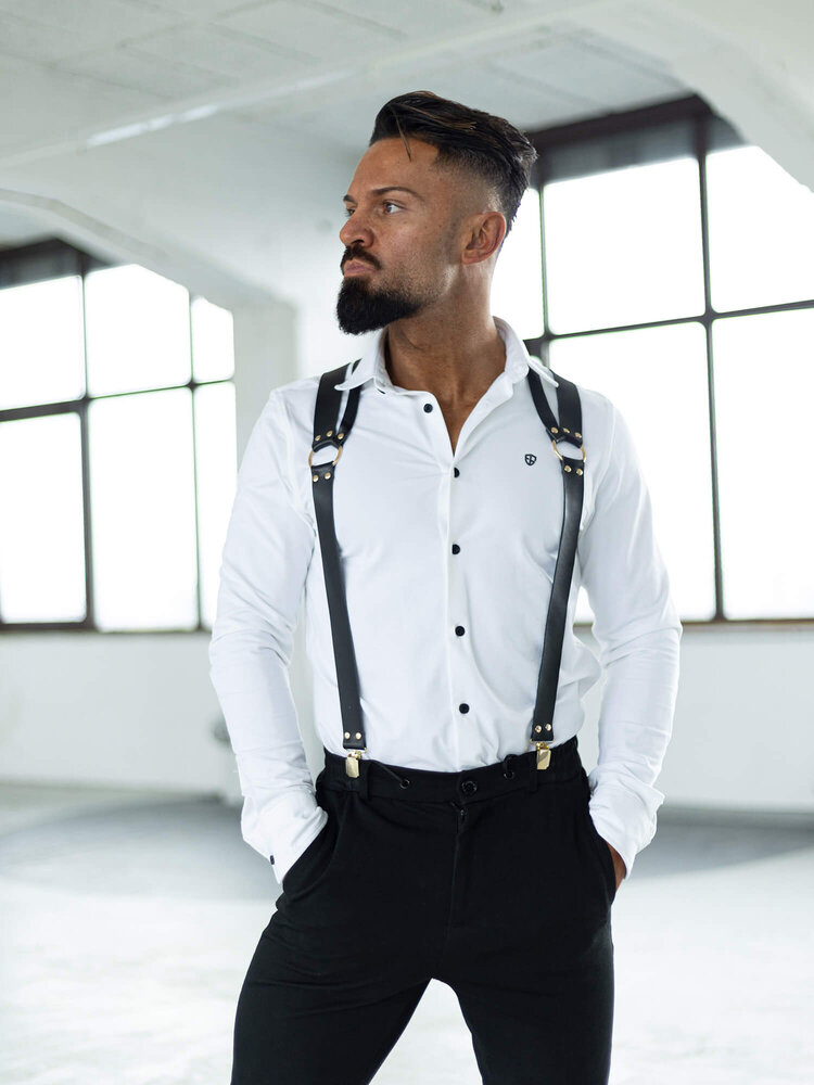 VoyeurX Leren Bretels Agron Goud