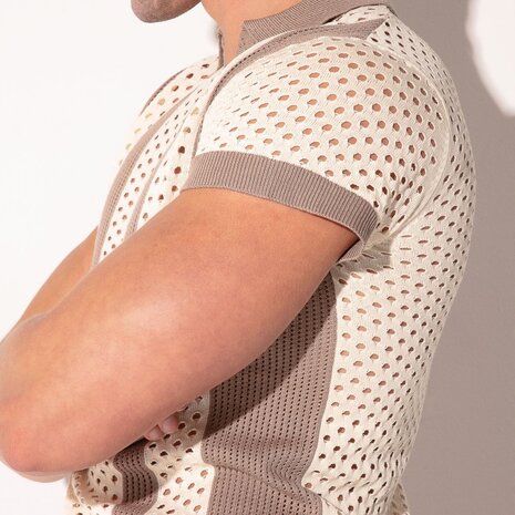 Code22 Off White Mosaic Polo