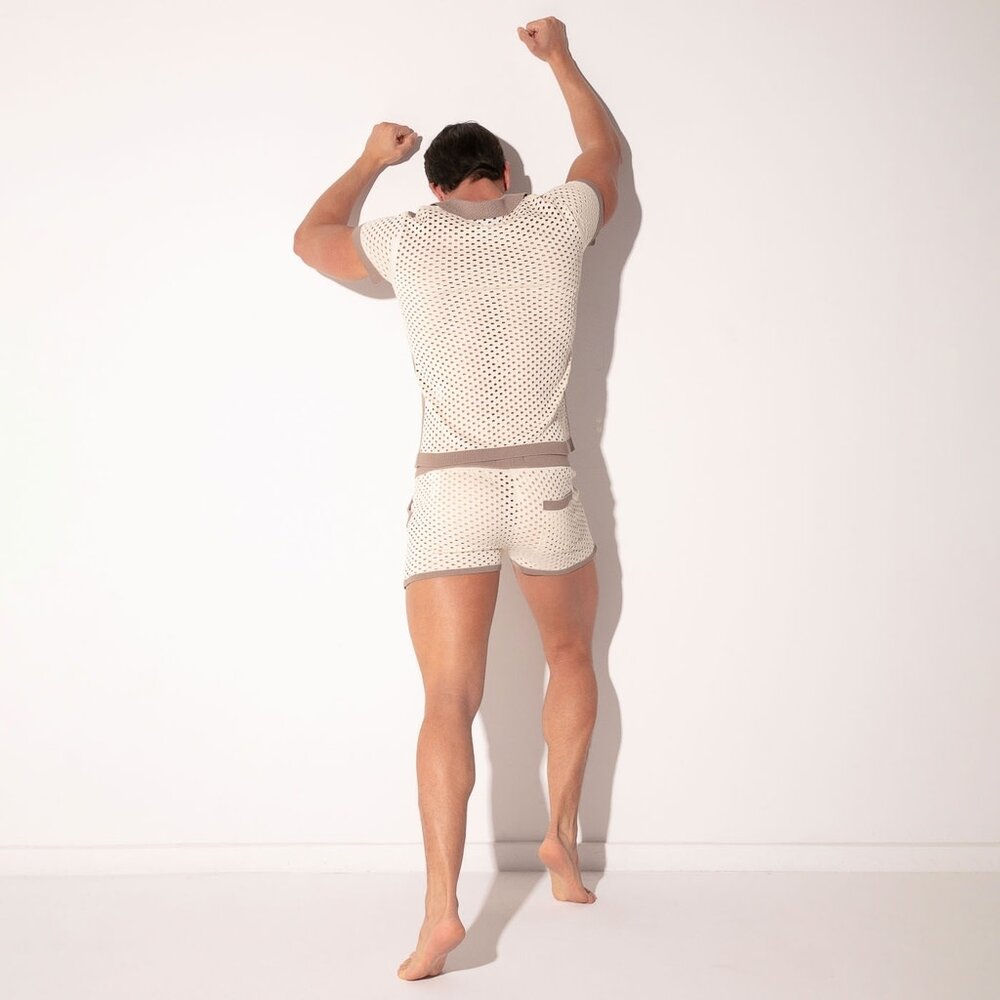 Code22 Off White Mosaic Polo